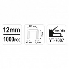 YATO Set de 1000 capse 12 mm /0.7x11.3 mm..
